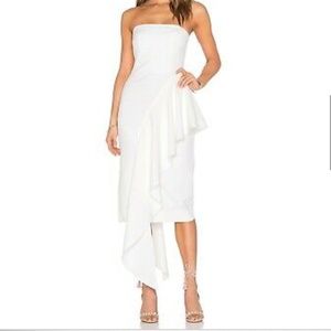 NWT Milly Cady Strapless Cascade White Dress 0 XS